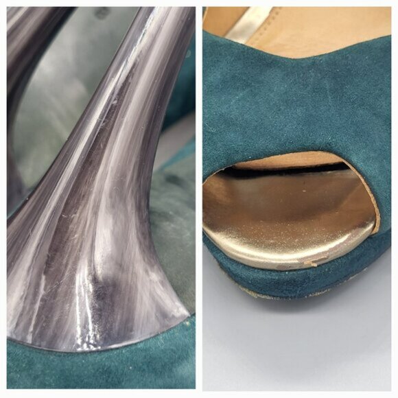 Coach Selma Suede Peep Toe Pumps - Picture 11 of 14